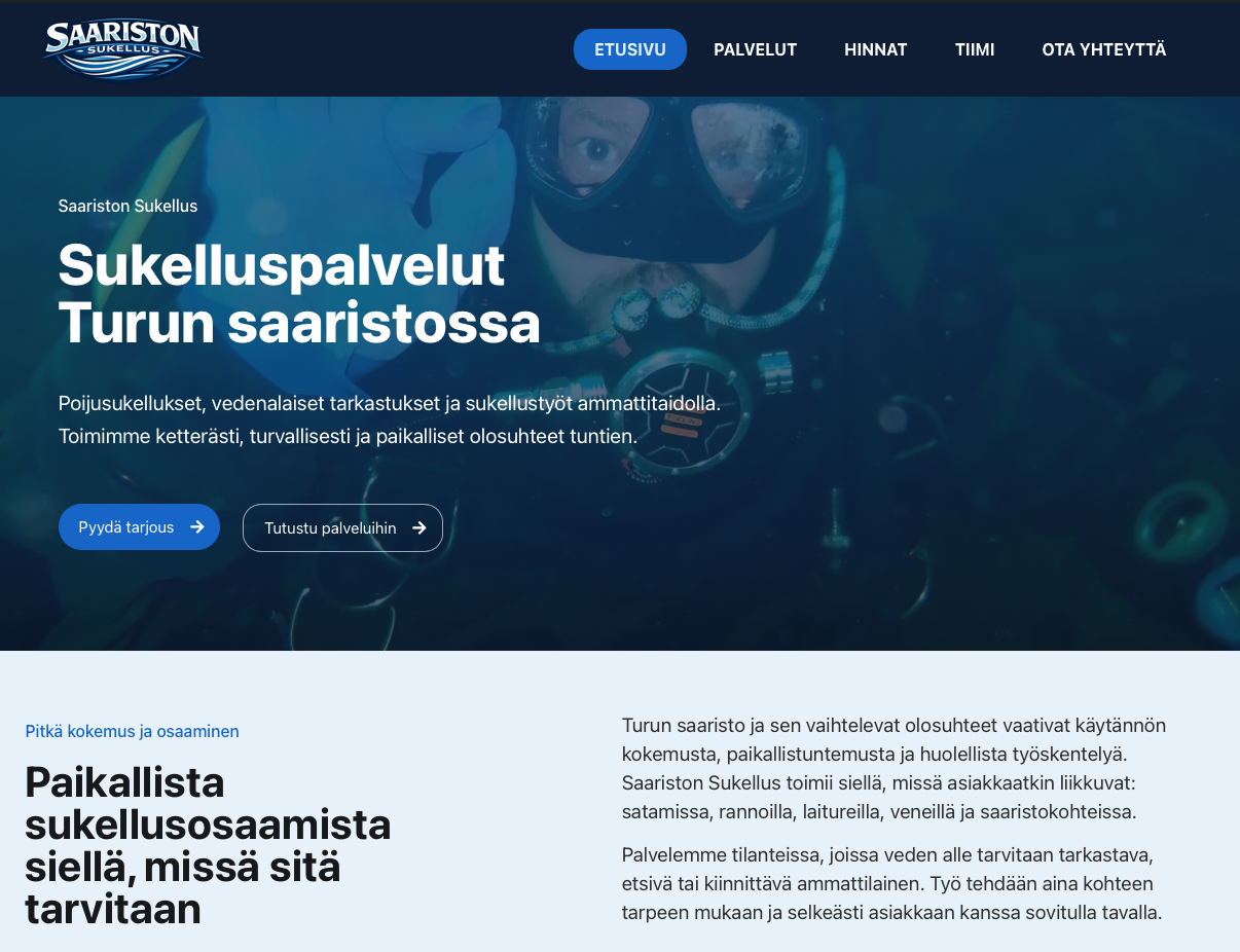 Saaristonsukellus.fi – Sukelluspalvelut Turun saaristossa